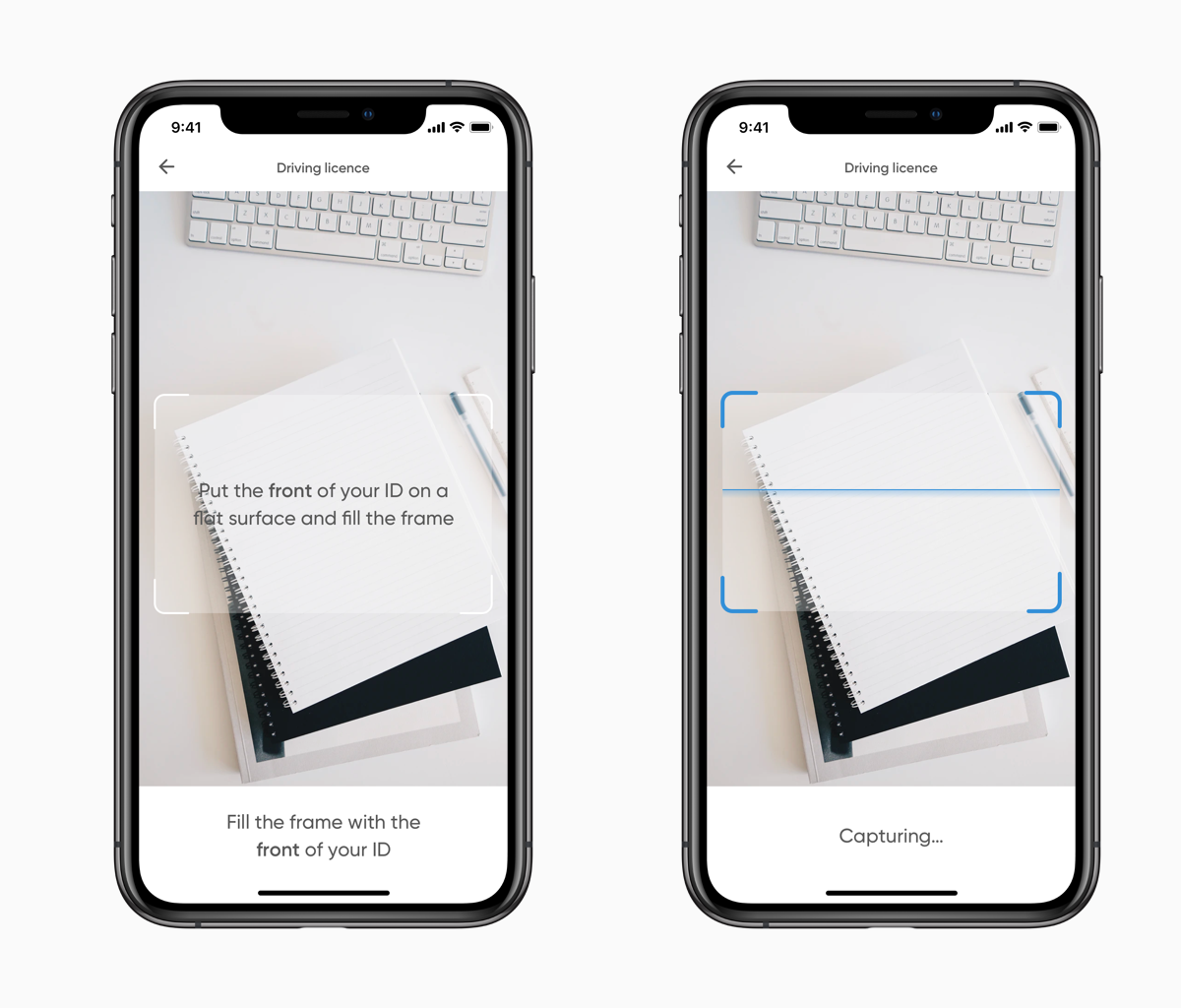 iPhones showing the intial screens of the old onboarding process
